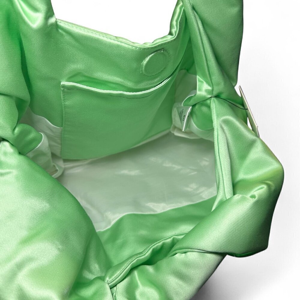 A.L.C Satin Paloma Clutch Bag with Twisted Handles NWT - Grass Green - Picture 7 of 16